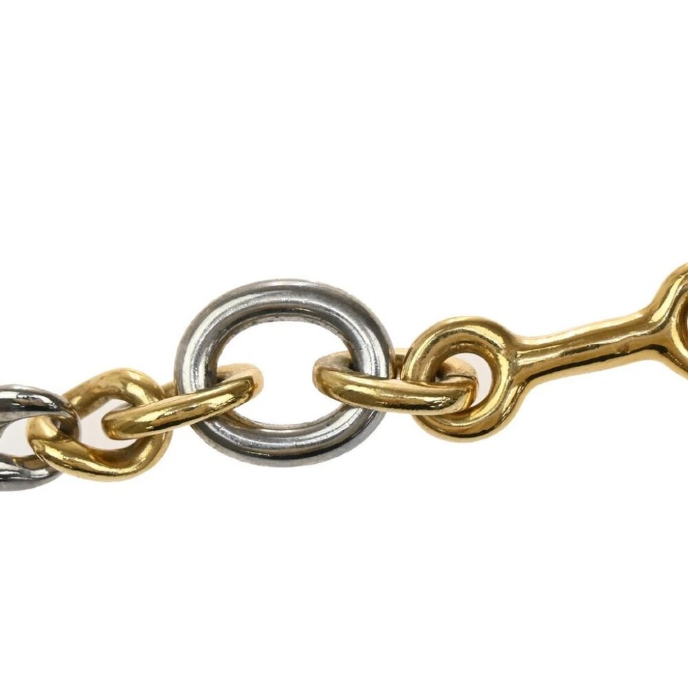 LOUIS VUITTON Logo Chain Long Necklace Gold Silver Italy - Picture 11 of 11